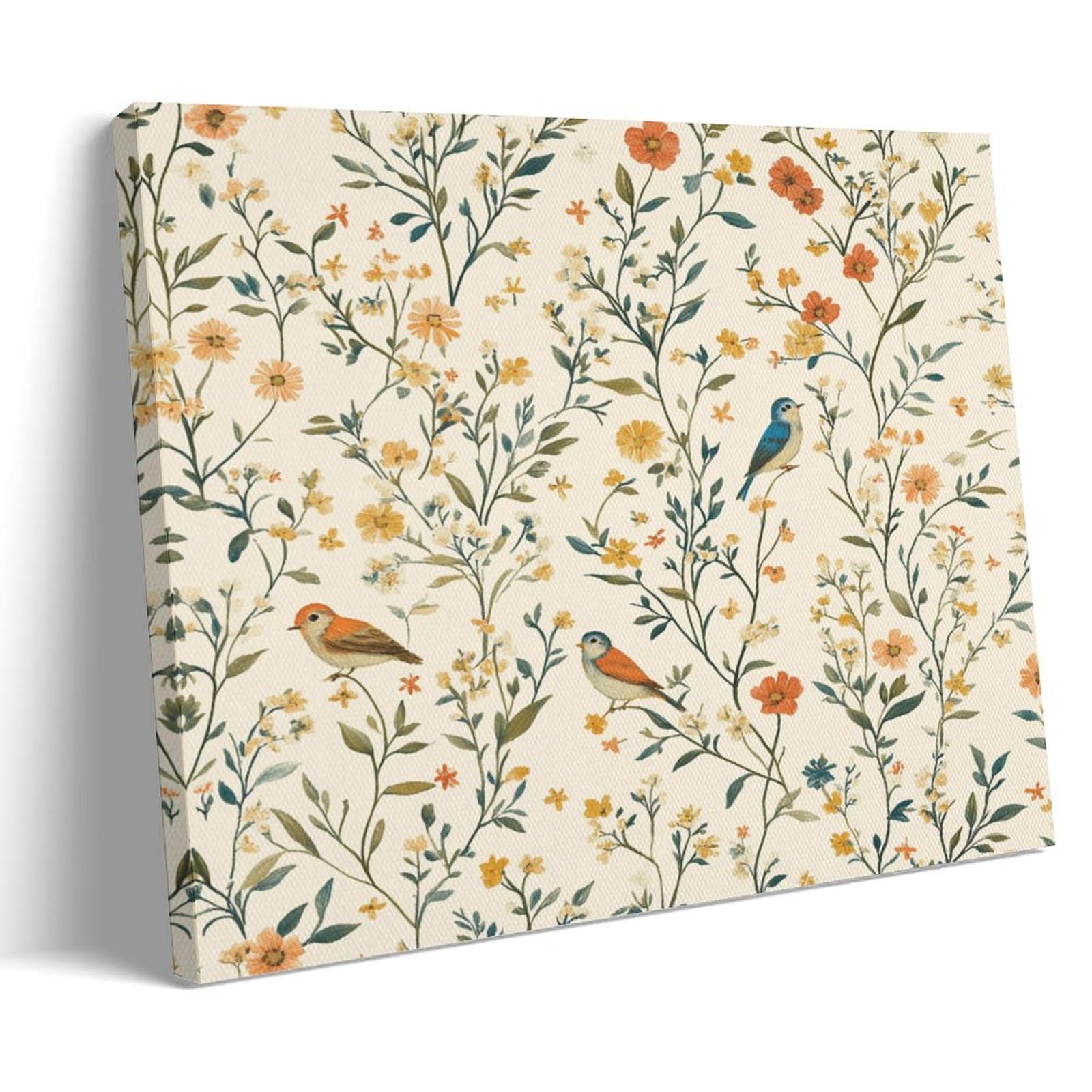 Impression sur toile grand format tableau fleurs oiseaux de la ferme décoration murale - 8
