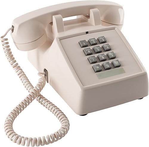 Home Intuition Teléfono con cable clásico para teléfono con discapacidad auditiva para personas mayores con timbre extra fuerte (Ash)