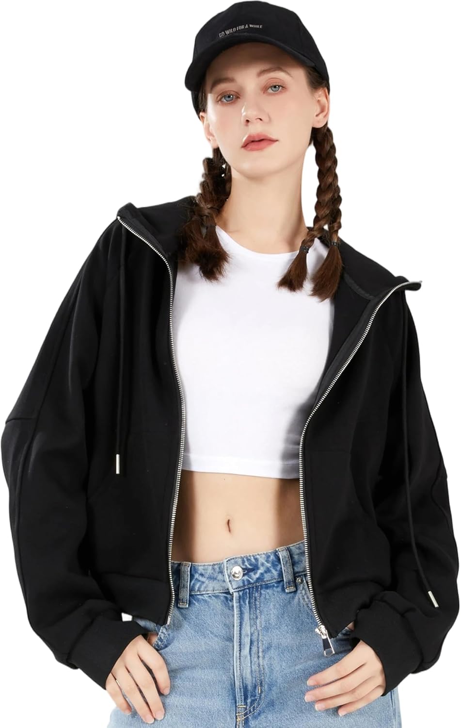 Womens Zip Up Hoodies Jackets Sweatshirts Casual Hooded Tops Fall Fashions Outfits 2025 Spring Clothes with Thumb Hole - Image 3