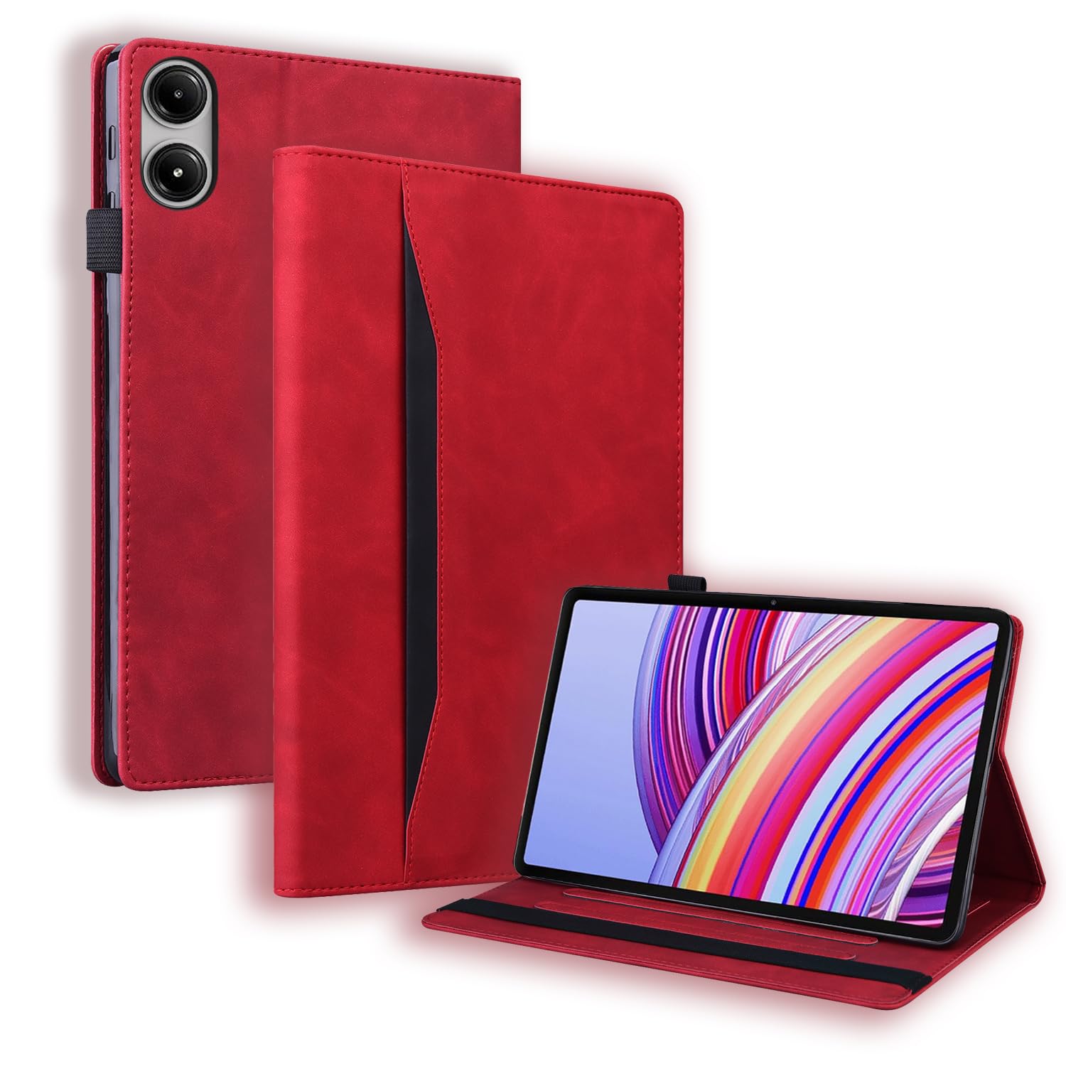 Étui Redmi Pad 2 Pro 12.1 protégeant des chutes avec support stable et rabat rouge - 8
