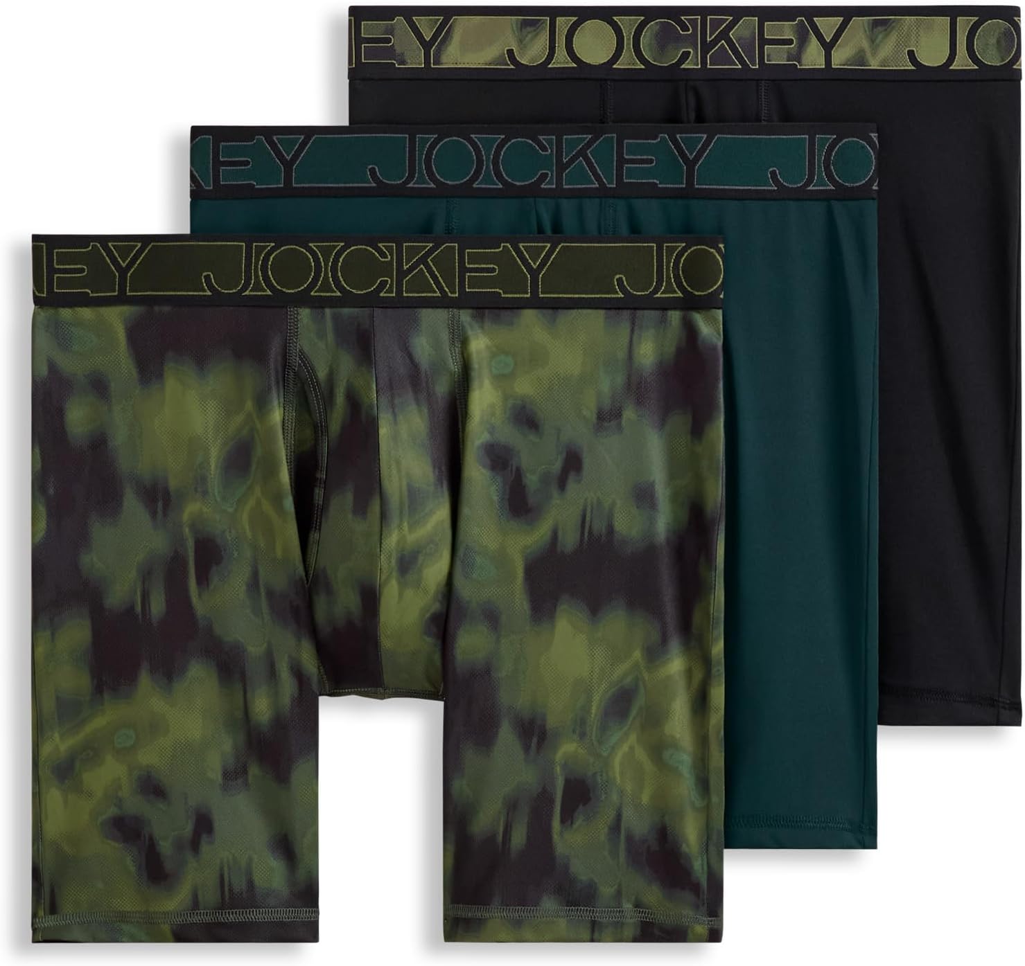 Jockey Men's Underwear Active Microfiber 9" Long Leg Boxer Brief - 3 Pack