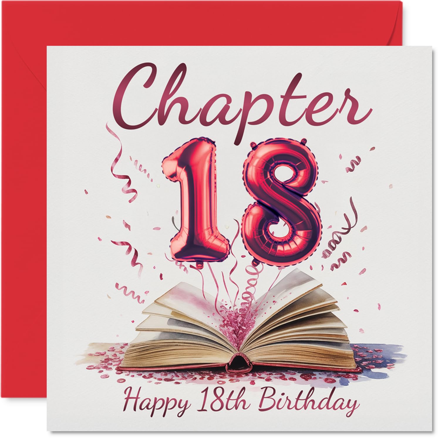 18th Birthday Cards for Women Men - Start of Another Chapter - Happy Birthday Card for 18 Year Old Woman Man Daughter Uncle Niece Son, 145mm Bday Greeting Cards