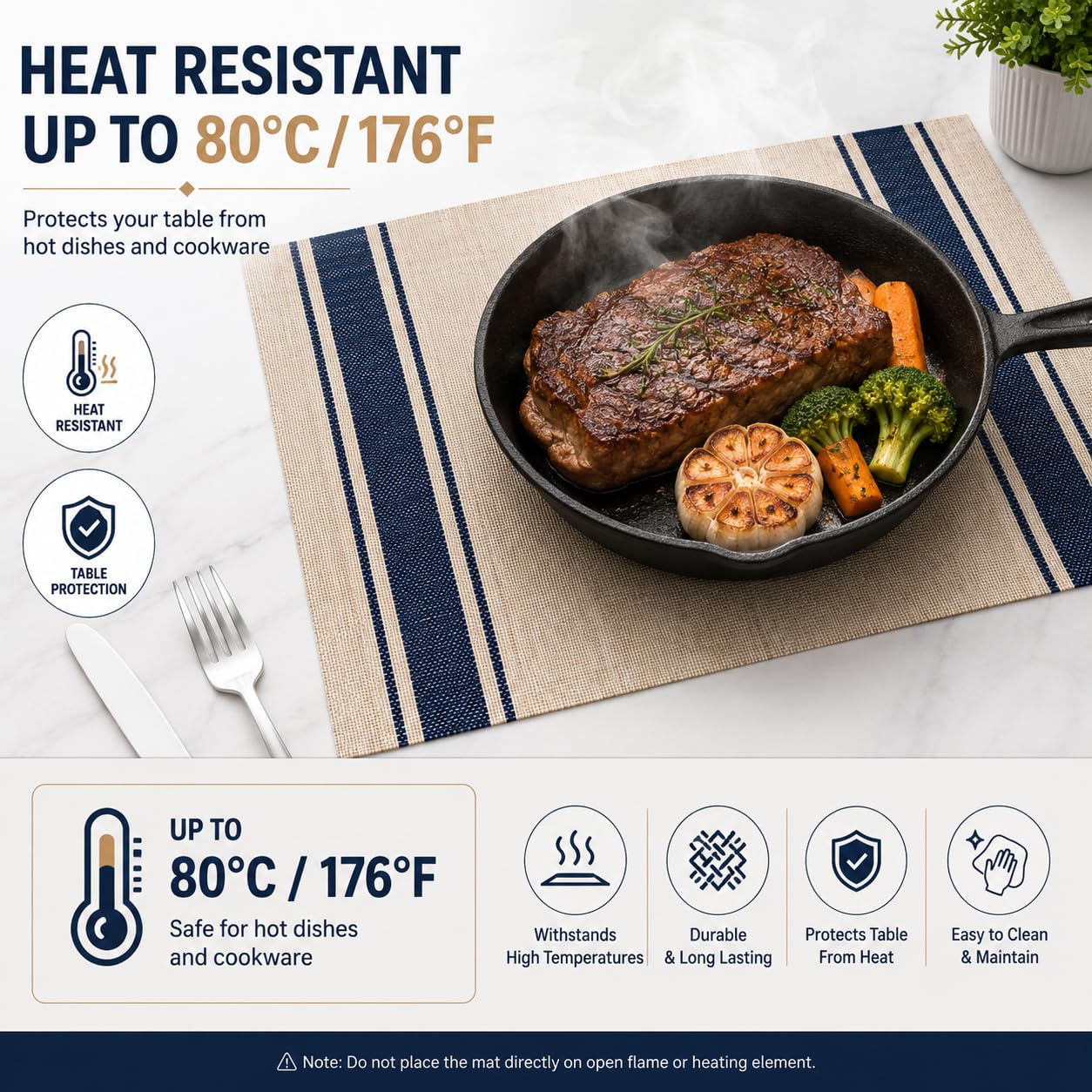 OXSAM Heat Resistant Placemats - Spill Proof & Non-Slip -3 OXSAM Heat Resistant Placemats - Spill Proof & Non-Slip -3