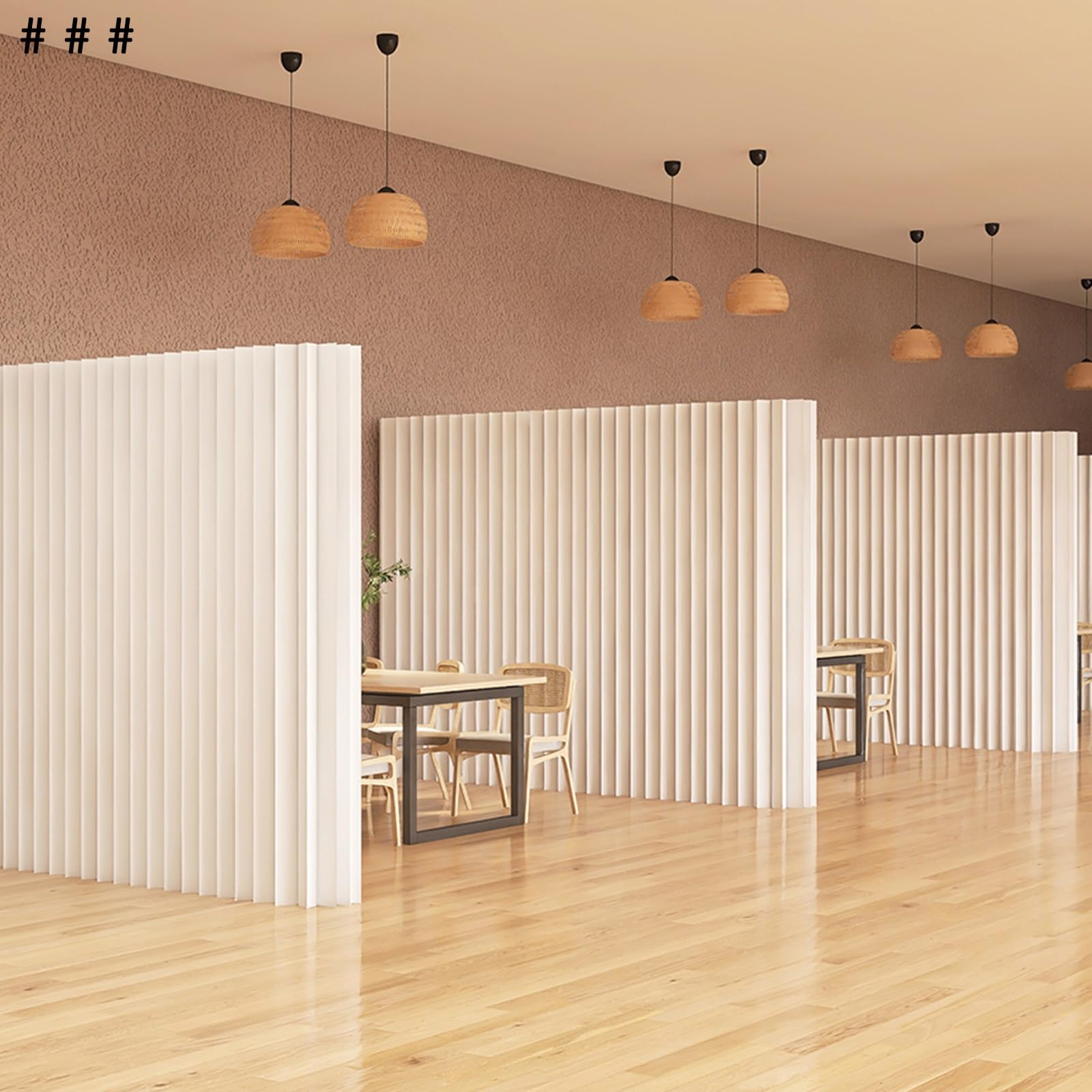 Divisorio leggero in carta ecologica – Paravento pieghevole e decorativo con design moderno, ideale per separare ambienti in soggiorno, ufficio o spazi pubblici(White,3 * 1.8m)