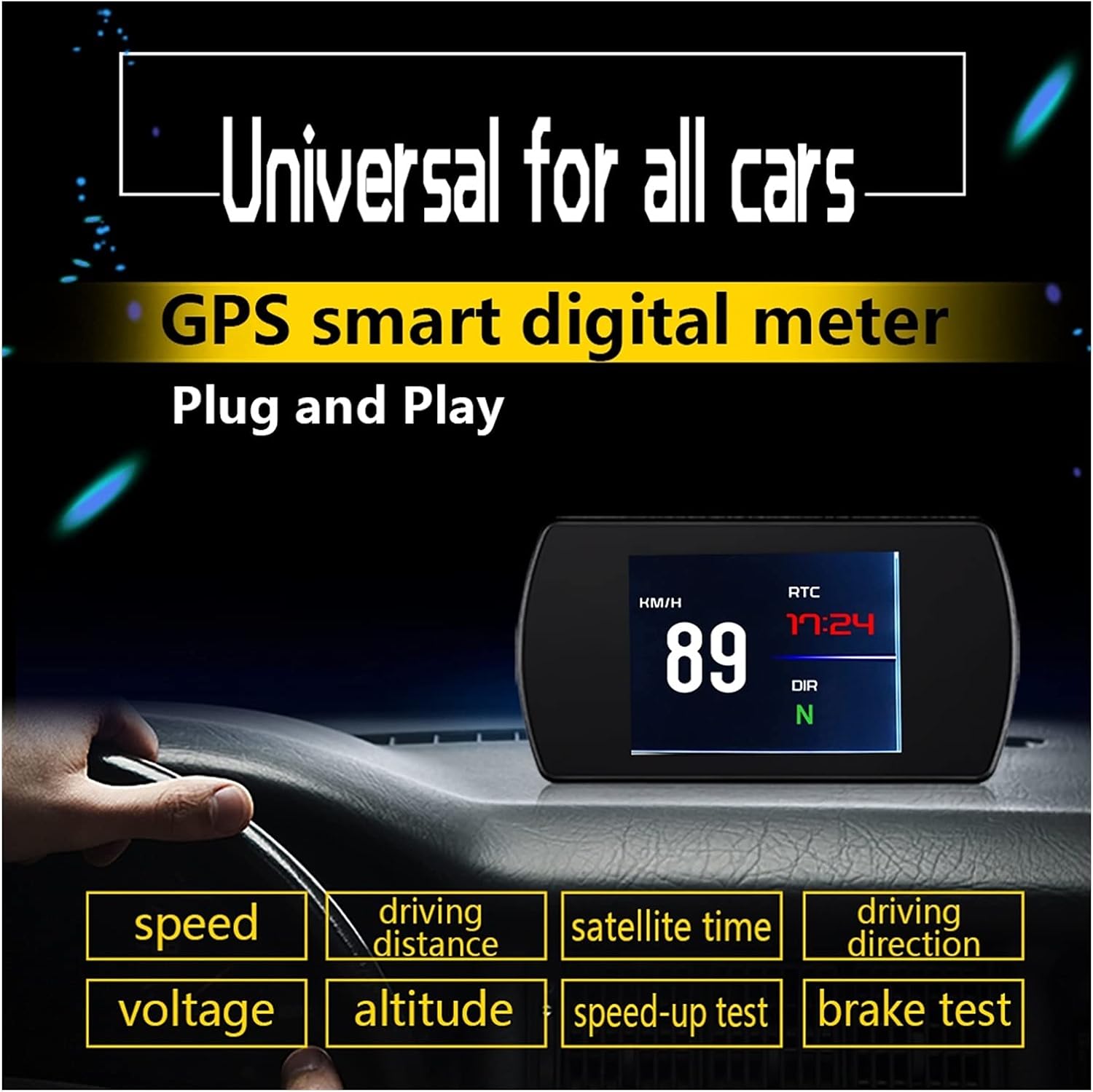 T800 4.3" Smart Digital Head Up Display Car HUAutomobile On-board Computer Car Digital OBD Driving Computer Display Cars