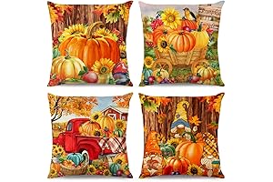 Juirnost Fall Themed Decorative Pumpkin Harvest Pillow Covers