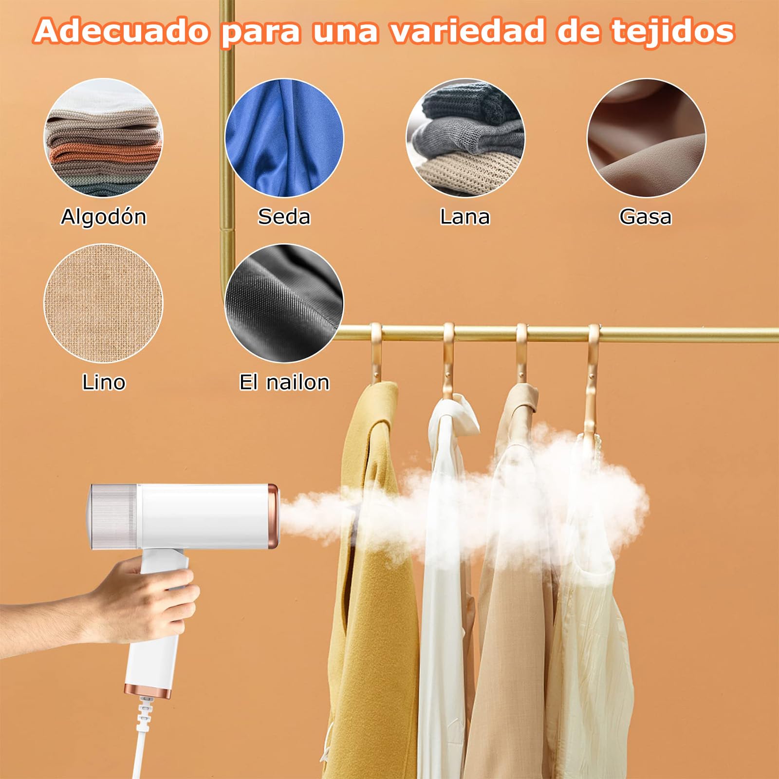Plancha Vertical Vapor, Plancha Vertical Portátil 1000W 150ML, Vaporizador de Ropa, Vaporizador Adecuado para Todos los Tejidos para, Hogar, Viajes, Hogar y Oficina
