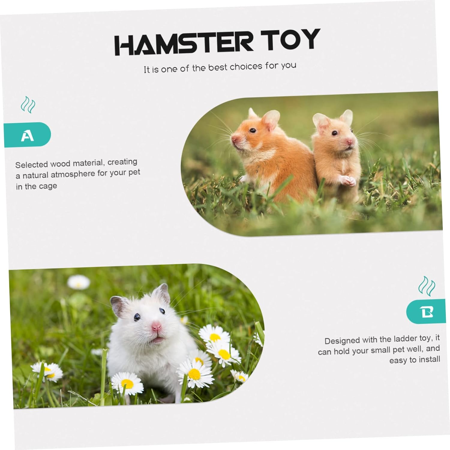 Wood Hamster Platform Ladder Adjustable Guinea Pig Cage Toy Sturdy Wooden Jumping Stage for Hamsters and Chinchillas Small Animal Play Area