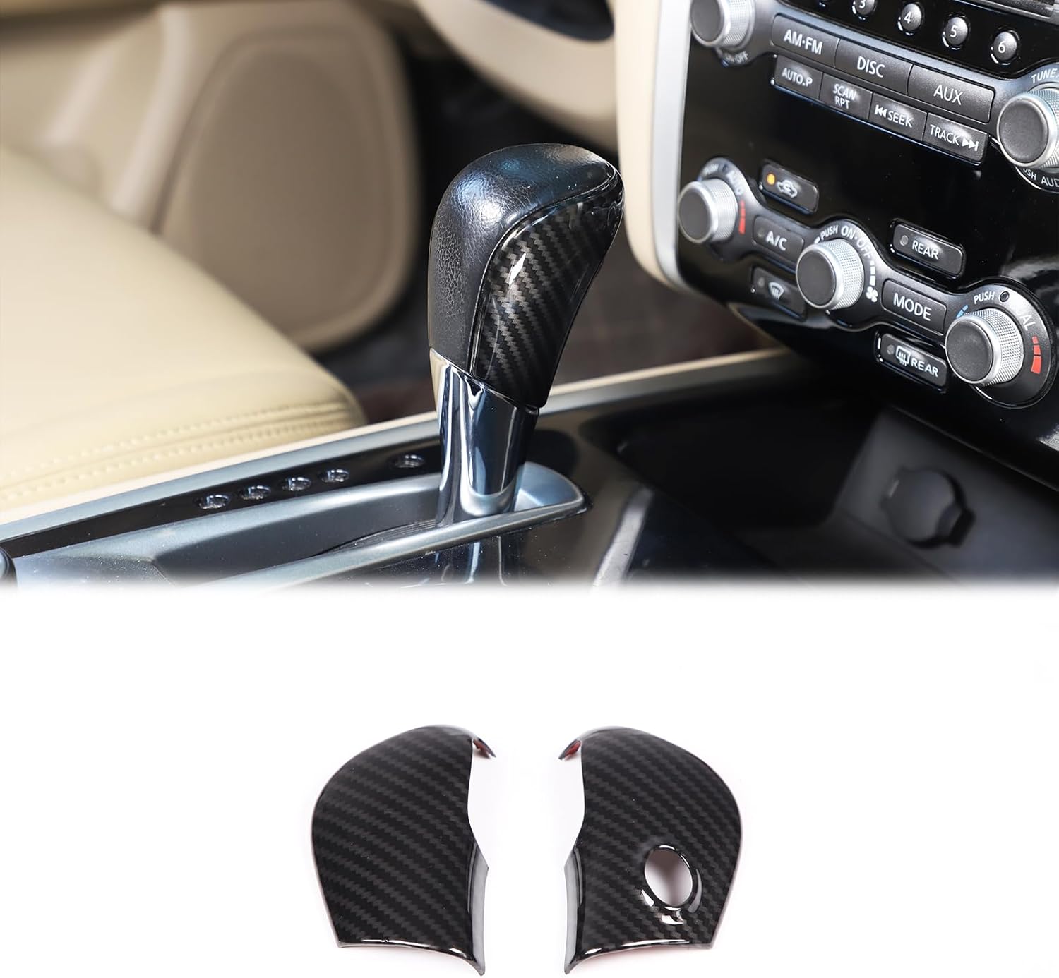 Car Gear Shift Knob Cover Trim Compatible with Nissan Pathfinder 2013 2014 2015 2016 2017 2018 Accessories，Car Auto Interior Gear Shift Knob Cover Trim Cap (Sport Red)