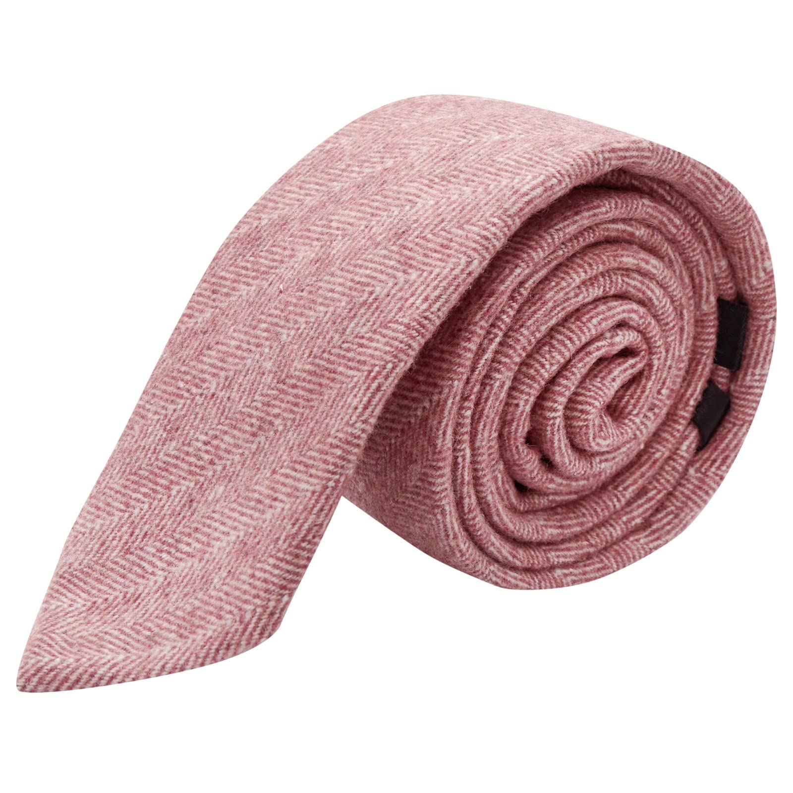 King & Priory Indian Red Herringbone Tie