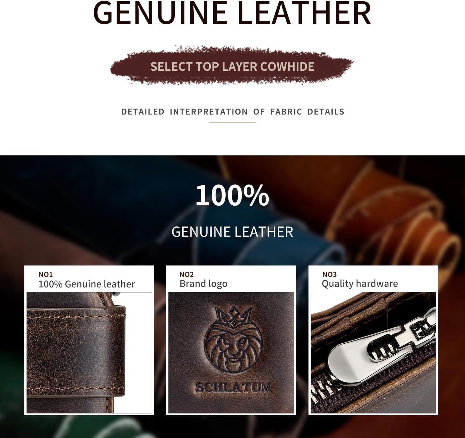 Large Capacity Wallets for Men RFID Blocking Men Wallet Leather with Coin Pocket, 18 Card Slots, Flap ID Window, Coffee - Image 6