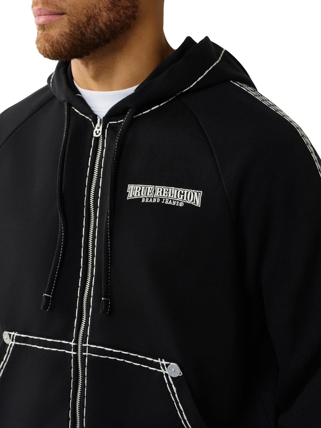 True Religion Men’s Super T Boxy Zip Up