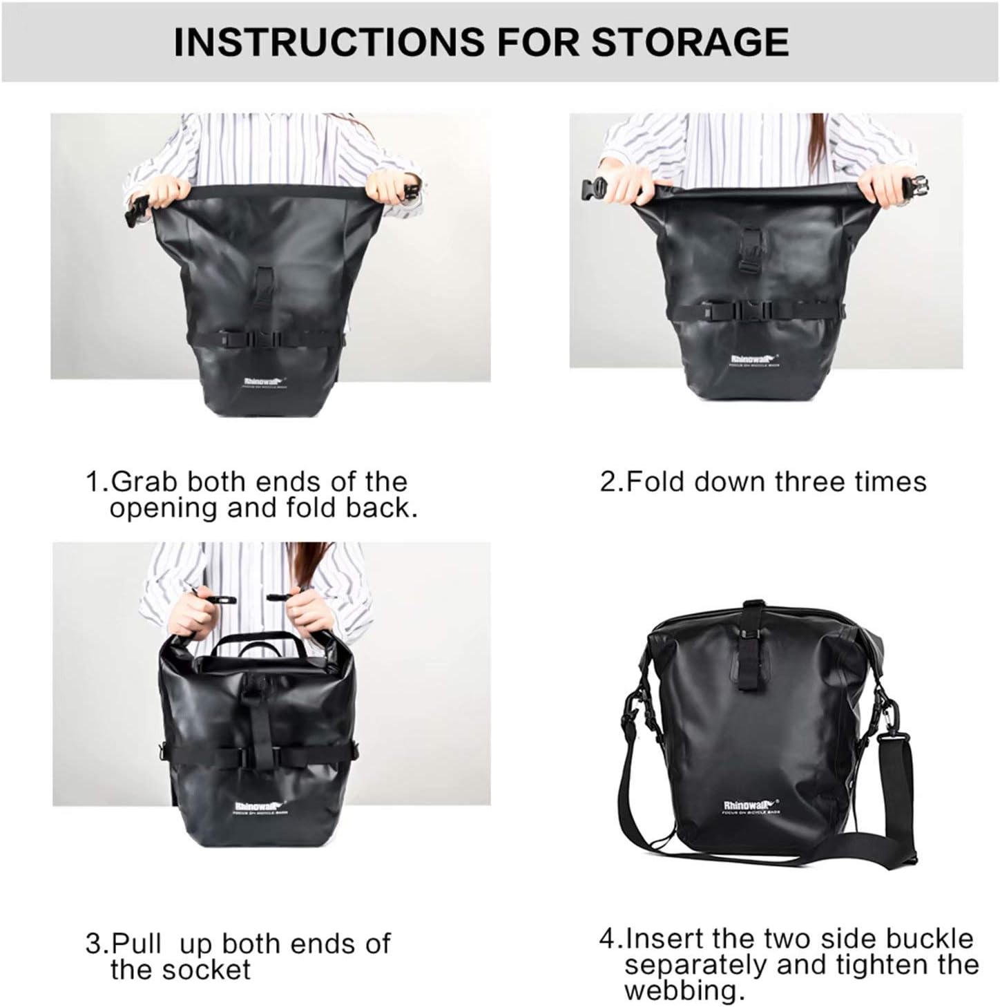 Rhinowalk 20L Bike Pannier Bag Waterproof Bicycle Rear Seat Trunk Bag for Cycling Bicycling Traveling Riding