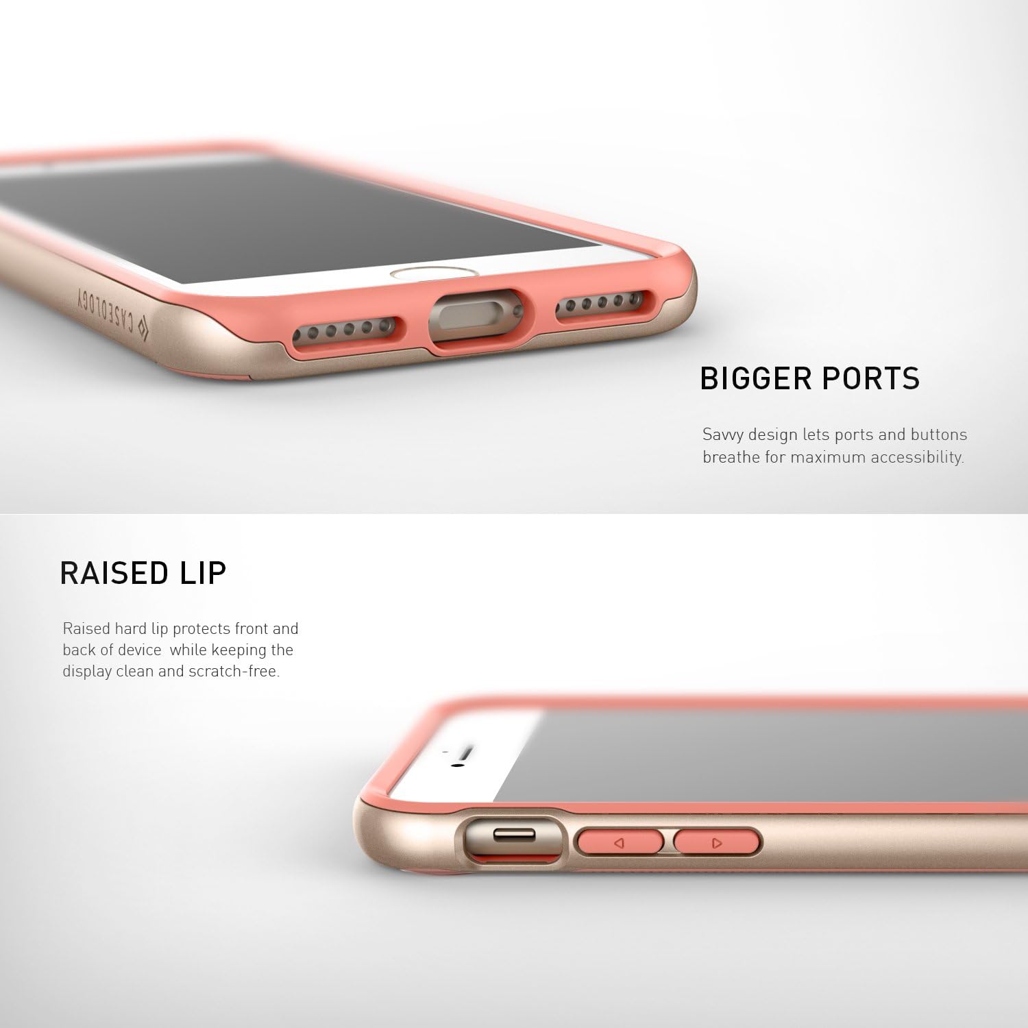 Caseology Parallax for Apple iPhone 8 Plus Case (2017) / for iPhone 7 Plus Case (2016) - Award Winning Design - Coral Pink