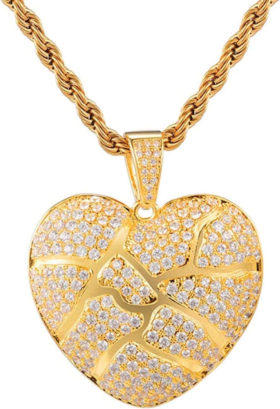 NC98 Collares colgantes rotos con corazón de circonita cúbica, collar ...