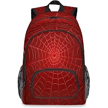 Spider Web Pattern Red Large Backpack 18 Inch Laptop Tablet Backpacks