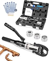Vista 1 de Copper Tube Fittings Hydraulic Pipe Crimping Tool with 1/2 inch,3/4 inch and 1 inch Jaw Copper Pipe Press Crimpers Tube Fittings Crimping Tool