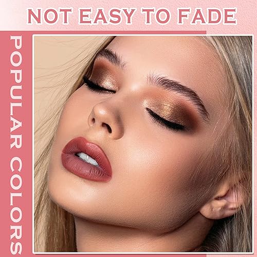 Miniatura 5 de Juego de lápices labiales mate de 3 colores, color nude, mate, lápiz labial aterciopelado rosa nude, tinte de labios de larga duración, impermeable,