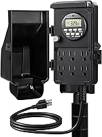 Vista 1 de DEWENWILS - Temporizador digital para exteriores, temporizador de tiempo multi-zócalo, impermeable, 6 salidas de jardín, cable de extensión de 6 ft