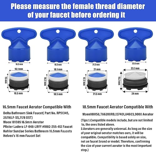 Miniatura 2 de 12 aireadores de caché de grifo con herramienta de extracción de aireador de grifo, juego de restrictor de flujo de ahorro de agua, pieza de