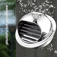 Vista 4 de Tapa de chimenea de acero inoxidable 304, rejilla de ventilación de pared exterior para parabrisas, tapa de ventilación de conducto, gorra