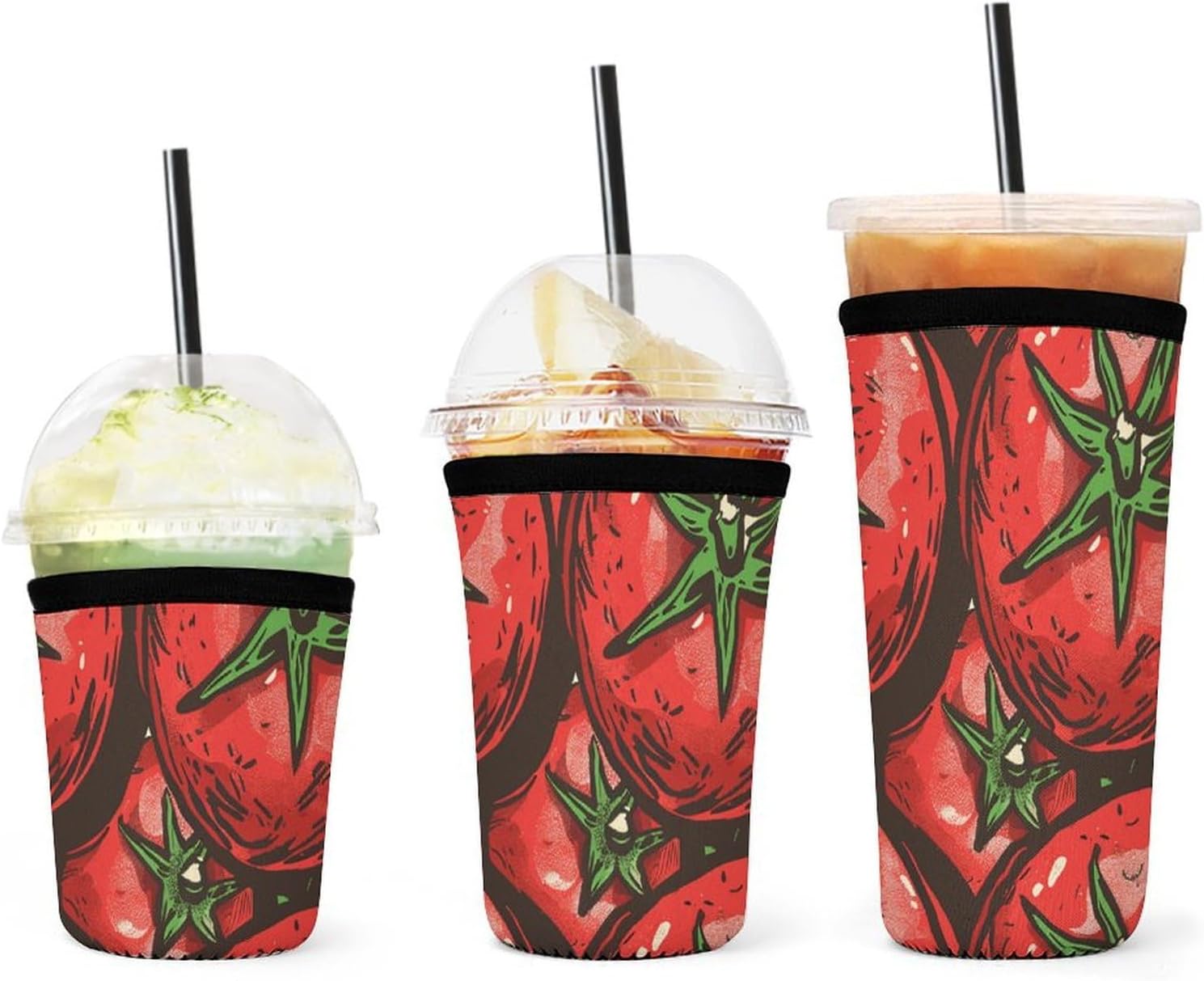 3 Pack Neoprene Cup Sleeves, Stretchy Reusable Drink Cup Cover Universal