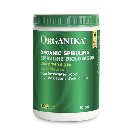 Organika Certified Organic Spirulina Powder- Superfood, 3rd Party Tested, Pristine Sourcing, Vegan- 300g