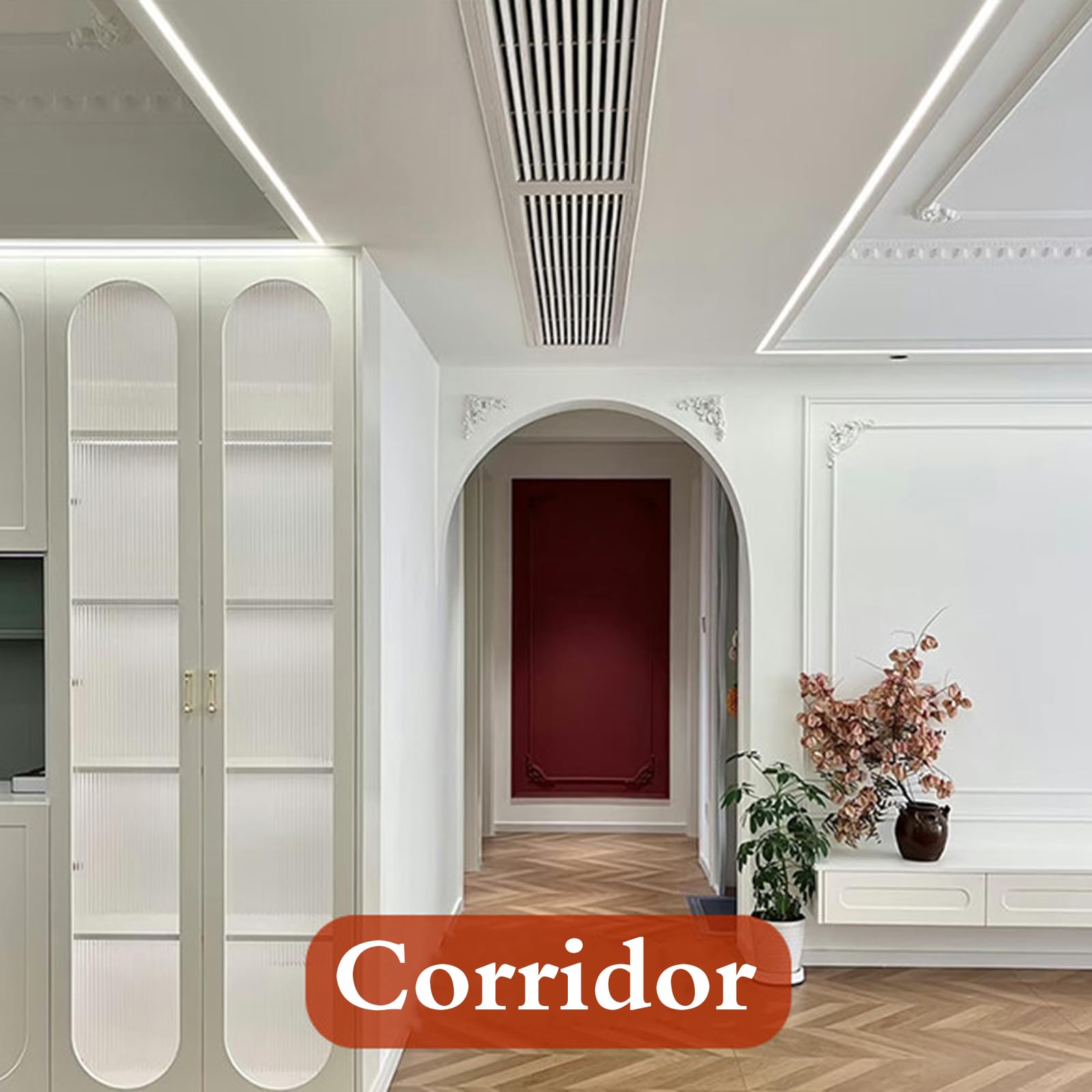 Kit de moldeo de espuma curvada para puerta, diseño de arco pintable para salas de estar modernas, resistente a la deformación