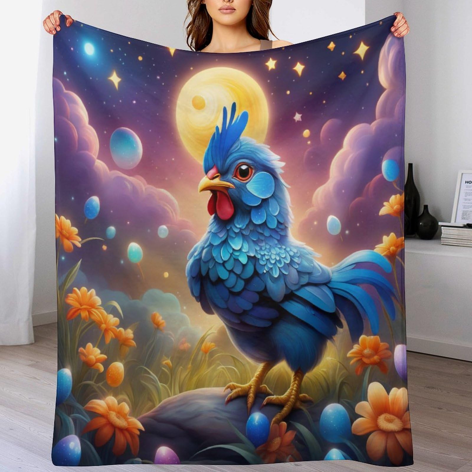Couverture de poulet mignon plaid en flanelle pour lit et canapé