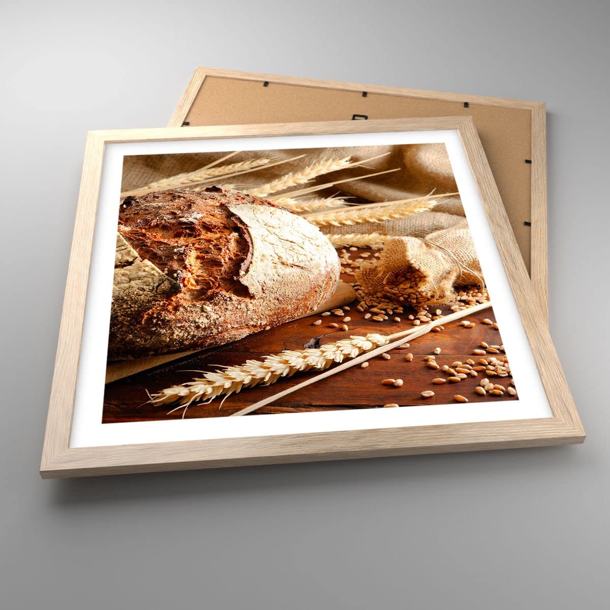 Tableau Sur Verre Moderne 60x60 Cm - Impression Haute Qualité, Décoration Murale Salon Chambre - Motif Pain Boulangerie