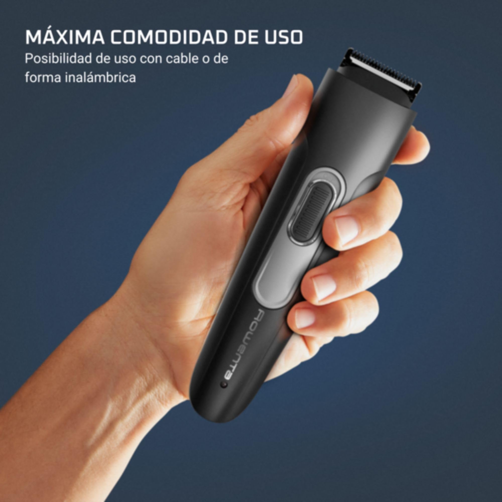 Rowenta Stylis 2 TN2801 - Cortapelos para hombre con cuchillas de acero Inoxidable con 90 minutos de autonomía, 11 longitudes de corte, fácil sistema de limpieza y sistema de bloqueo