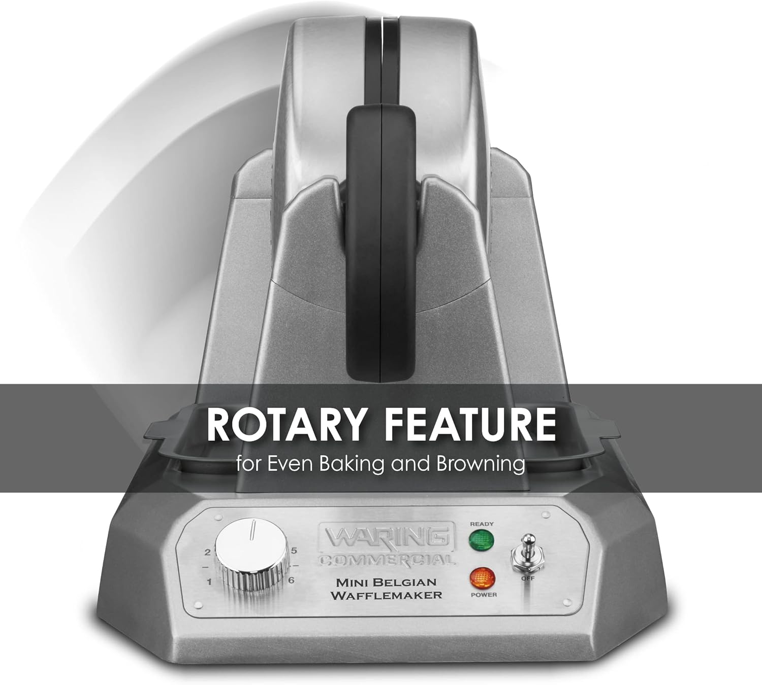Waring Commercial WMB400X Single Mini Belgian Waffle Maker w/Cast Aluminum Grids 120V, 1200W 5-15 Phase Plug