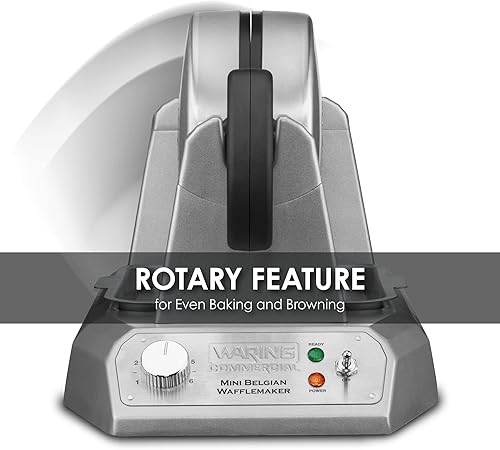 Vista 10 de Waring WBW300X - Máquina para hacer gofres de una sola burbuja con rejillas de aluminio fundido, 120 V, 1200 W, enchufe de 5 a 15 fases