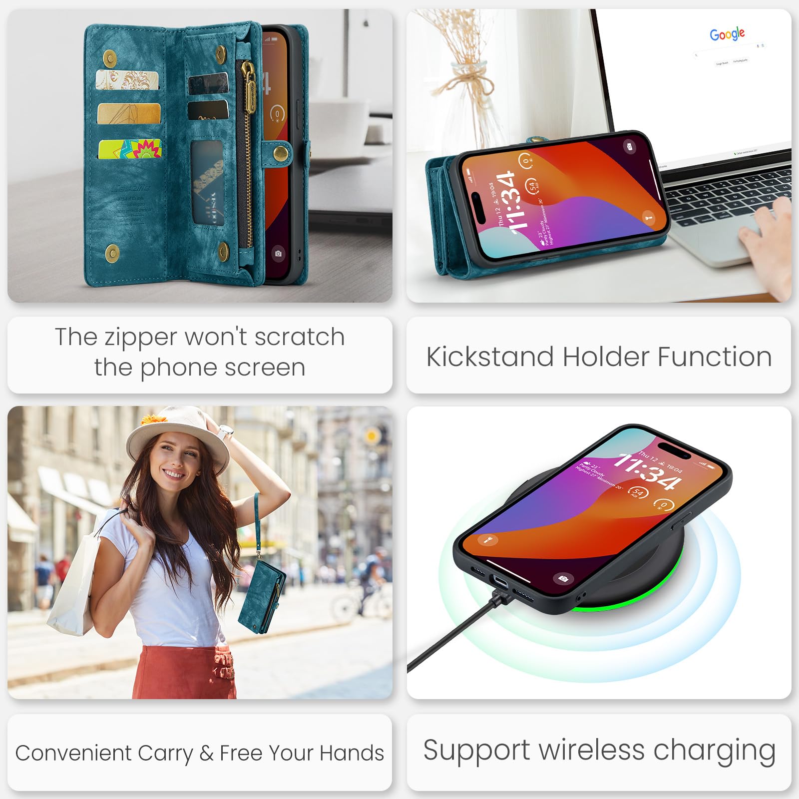 Compatible With IPhone 12 Pro Max 2-in-1 Wallet Case With Detachable Credit Card Holder, 180 - View #13