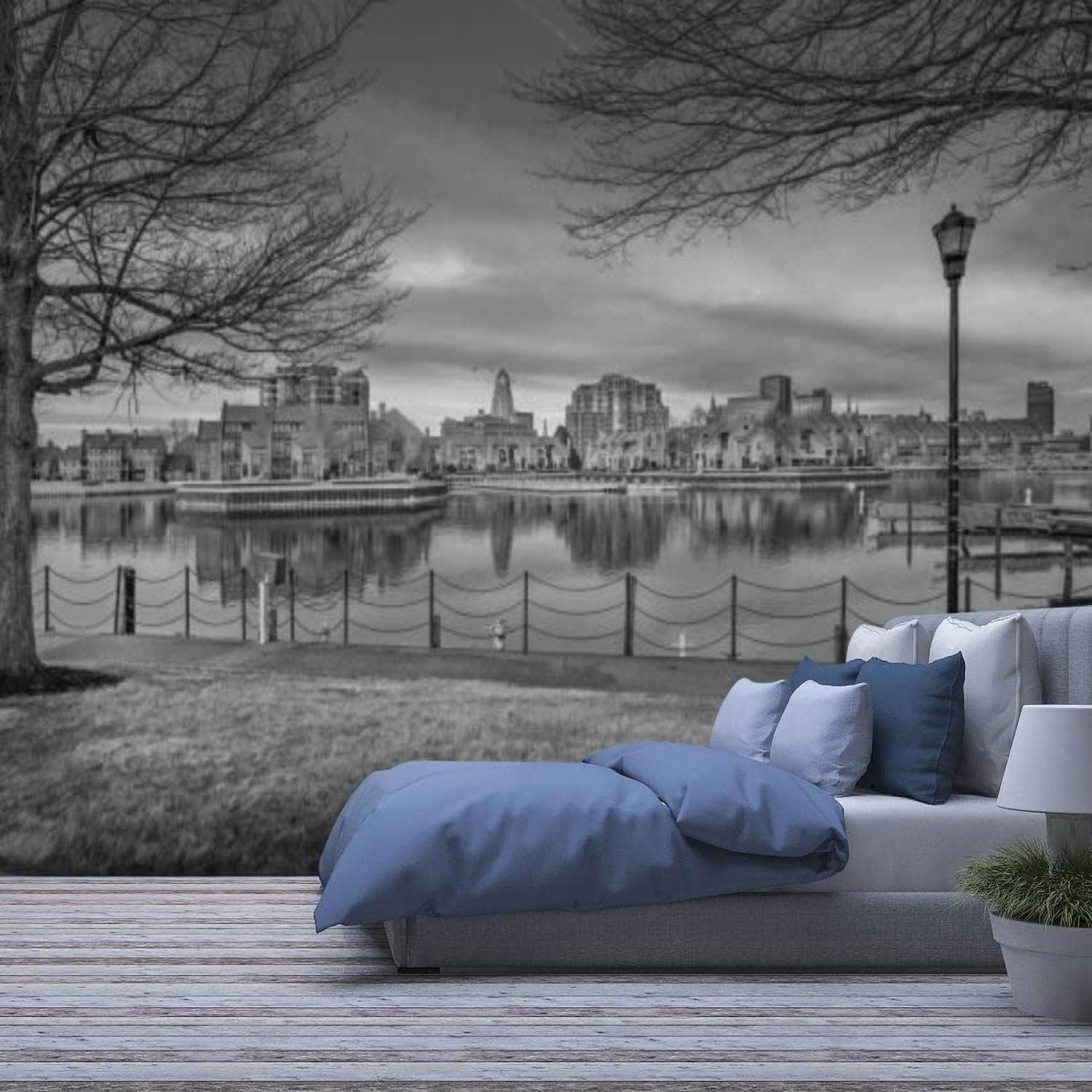 Peinture murale paysage urbain 3D haute définition pour décoration maison