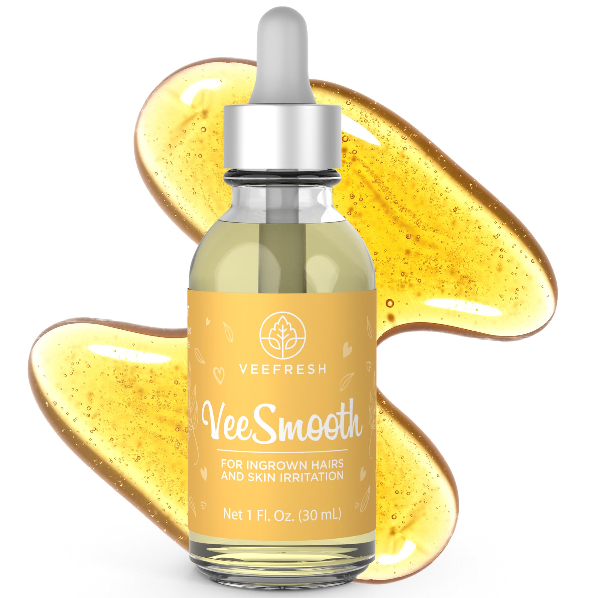 VeeFresh VeeSmooth Ingrown Hair Oil for Bikini Area - Razor Bump Serum, After Shave Oil for Women, 1 Oz Calming and Soothing After Wax Care for Smooth and Nourished Skin, Ideal for All Skin Types