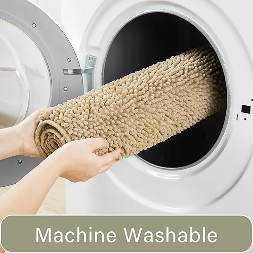 Miniatura 5 de LOCHAS Juego de 2 alfombras de baño, suaves y antideslizantes, alfombra de inodoro en forma de U de 20 x 20 pulgadas y alfombras de baño de 34 x 21