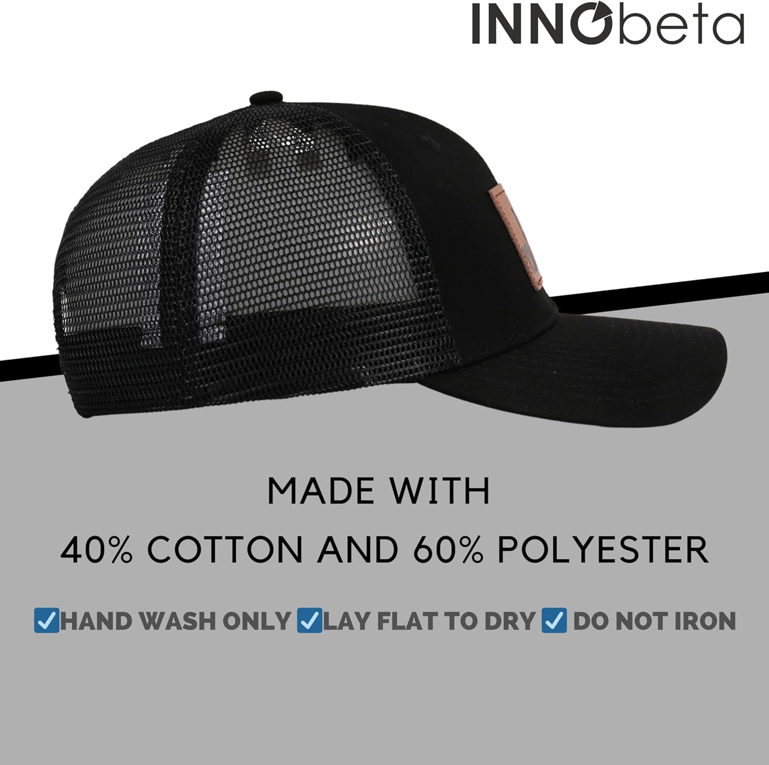 InnoBeta Golf Hats, Funny Gifts for Golfer Dad, Golf Lover Men, Golf Player, Black Trucker Leather Patch Hat, Golf Hat Gifts Accessory for Birthday, Christmas - Image 6
