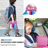 ProCase iPad 10/11 generációs gyermek tok állvánnyal, ütésálló, könnyű, magenta 4
