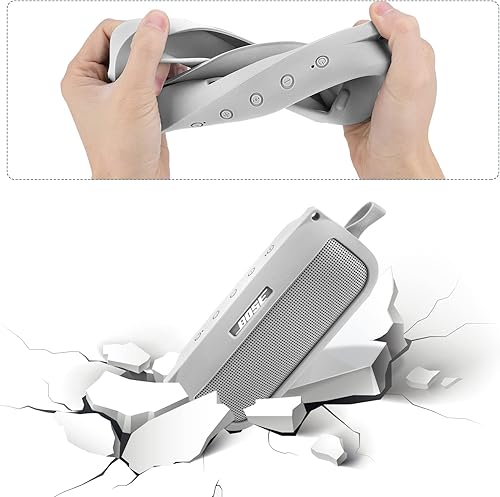 Miniatura 4 de co2CREA Funda de silicona suave de repuesto para altavoz portátil Bose SoundLink Flex Bluetooth (funda de silicona, funda de humo blanco)