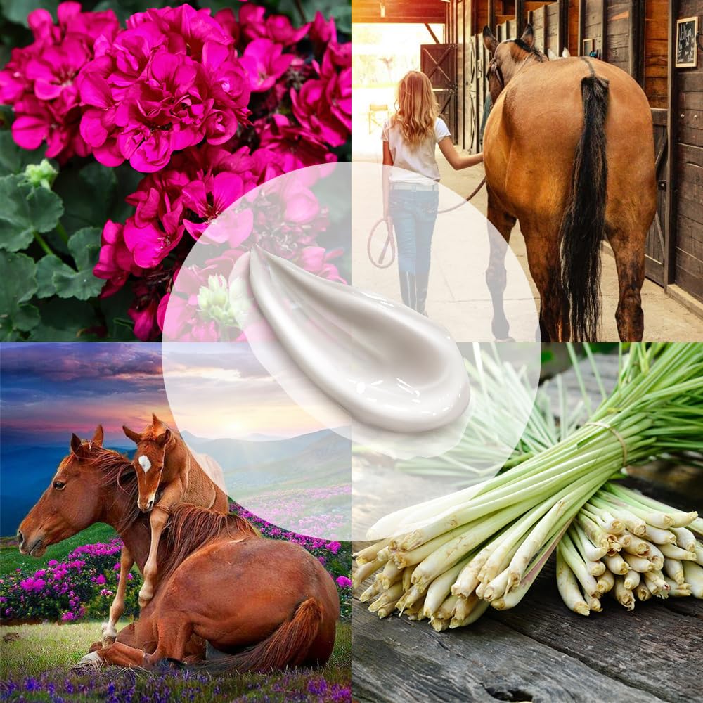Wild Horses | Crema Gel Geranio & Citronella con Oli Essenziali, Azione Barriera contro gli Insetti, per un Manto Lucido e Profumato, 500g, Made in Italy