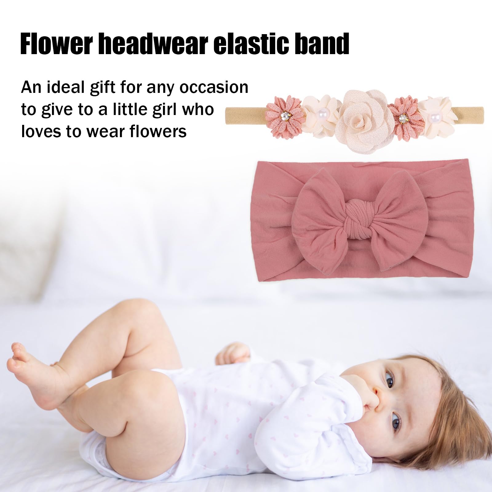 2 Pezzi Fascia Elastica, Accessori Neonata, Fascette Per Capelli Per Fiocchi Per Floreale, Regalo Per Bambini Per Foto