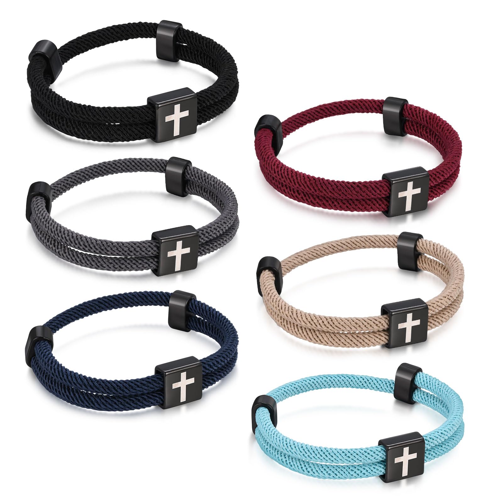 XUANPAI Armband voor heren, roestvrij staal, kruis, Jezus Christus
