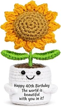 Handmade Crochet Sunflower, 40th Birthday Gifts