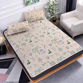 YWYU Impresión de Seda del Hielo Mat Tres Piezas Cama de Estudiantes compartida Solo Verano Verano Transpirable Mat Plegable (Color : 6, Size : 150cm×200cm 3pcs)