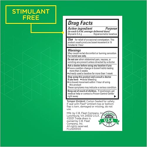 Miniatura 7 de Fleet Laxantes, supositorios líquidos de glicerina para alivio del estreñimiento en adultos, botellas de 0.3 fl oz, 4 unidades