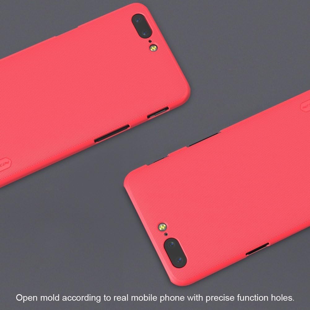 Oneplus 5 A5000 Case Nillkin Frosted Shield Matte Plastic Slim Fit Case Cover Shell (with Screen Protector Film) (Frosted) (Red)