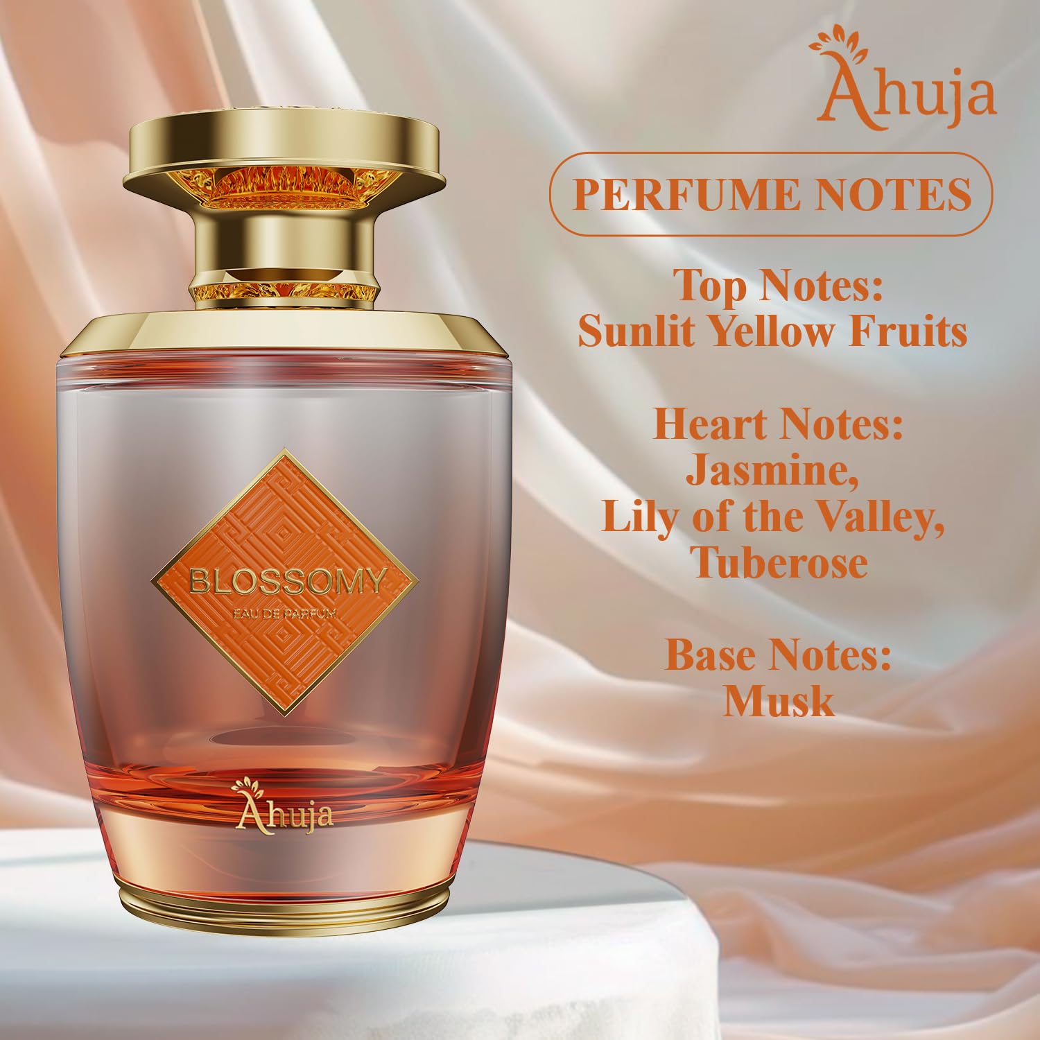 AHUJA Blossomy Eau De Parfum 3.4oz for Women – Long Lasting Floral Fragrance with Natural Tuberose and Jasmine – Luxurious, Fresh & Elegant Perfume
