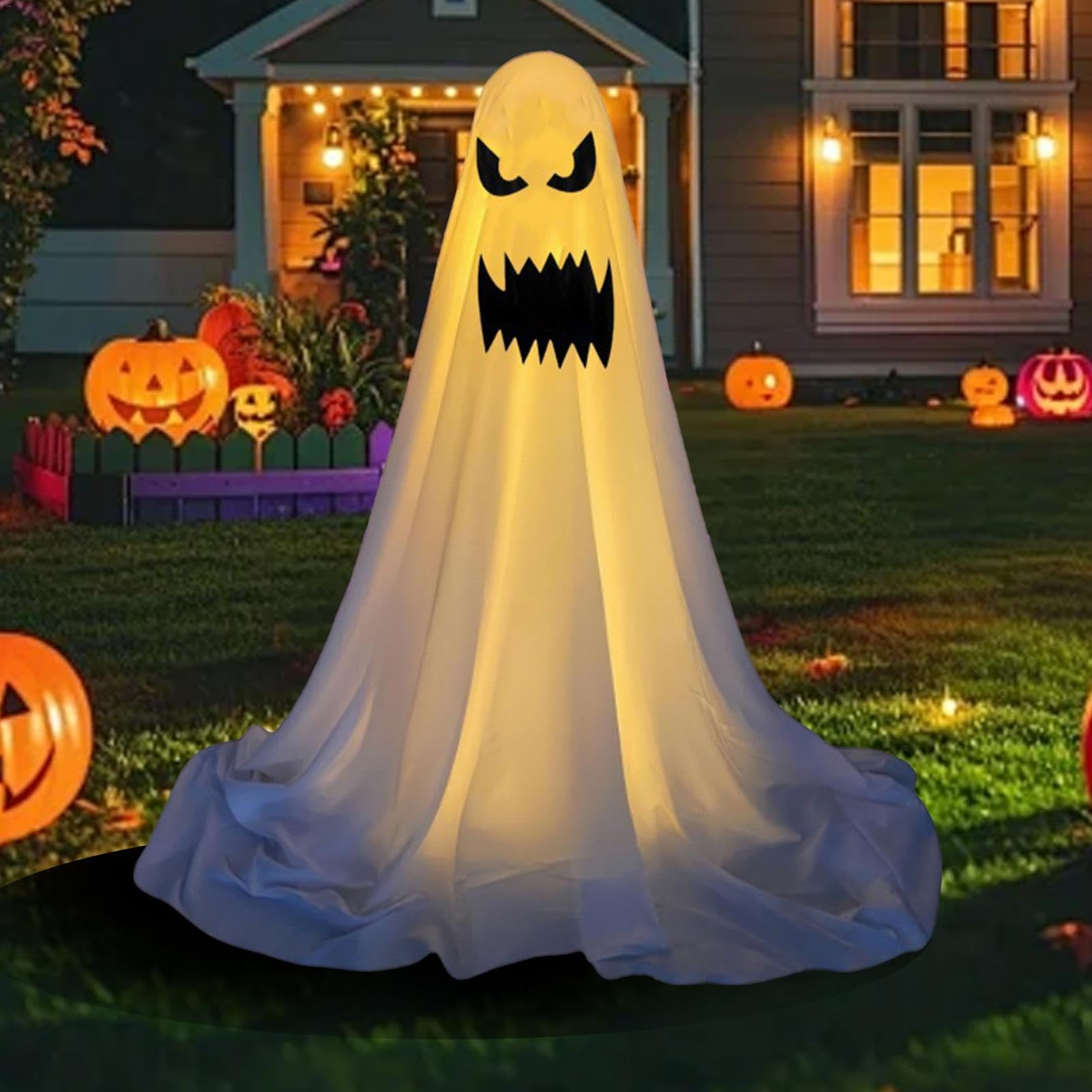 Halloween si illumina fantasma | Decorazione spettrale in piedi con fantasmi , struttura di supporto in metallo per la casa per feste di Halloween, case infestate, carnevali del campus, stanze | fantasmi , struttura di supporto in metallo per la casa per