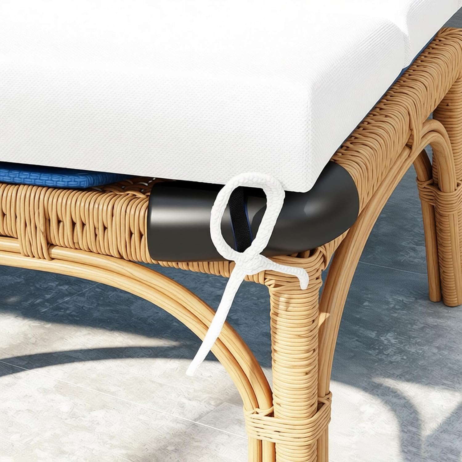 Outdoor Chaise Lounge Cushions,Waterproof Sun Lounger Chair Cushion,Foldable Olefin Pool Layout Chairs Pad with Ties and Headrest for Patio Furniture,Lawn,Garden (1, White, 72 * 21in)